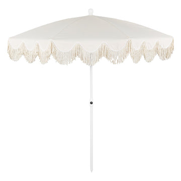Mariner 6.5 ft. Classic Cottage Fringe Tassel Market Beach Umbrella